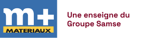 Logo m+ Matériaux (Groupe Samse), fournisseur partenaire de NOVA-ITE
