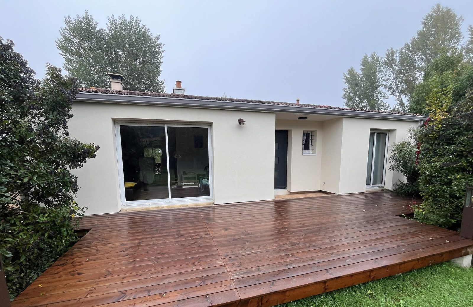 Maison à ossature bois isolée en laine de roche, après